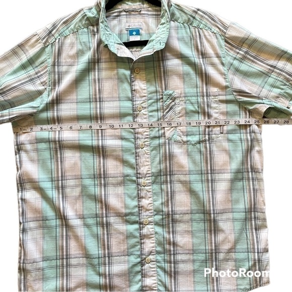 Columbia Omni Wick Plaid Button Down Short Sleeve Shirt | L - Picture 3 of 6